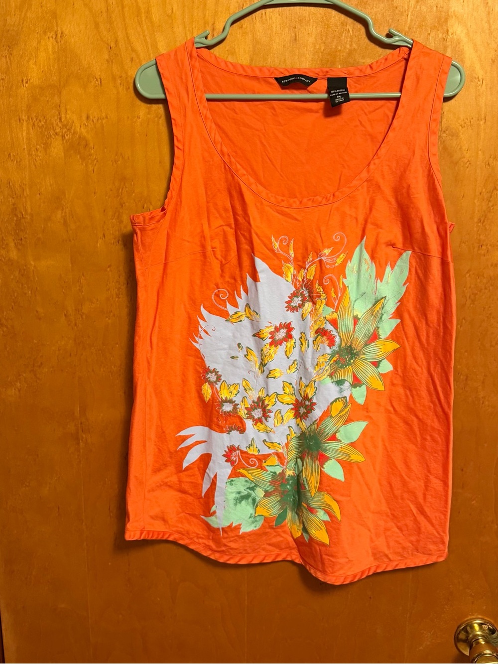 New York and company sleeveless blouse orange medium